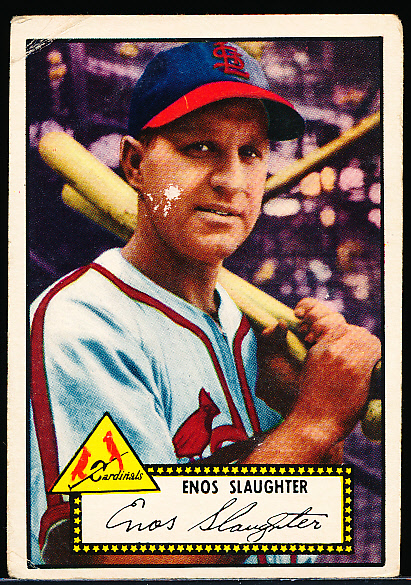 Lot Detail - 1952 Topps Baseball- #65 Enos Slaughter, Cardinals- Black Back