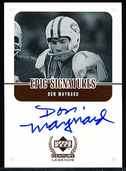 1999 Upper Deck Century Legends Football- Epic Signatures #MY Don Maynard