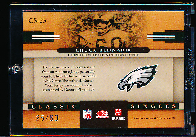 Lot Detail - 2008 Donruss Classics Football- Classic Singles- CS25 ...