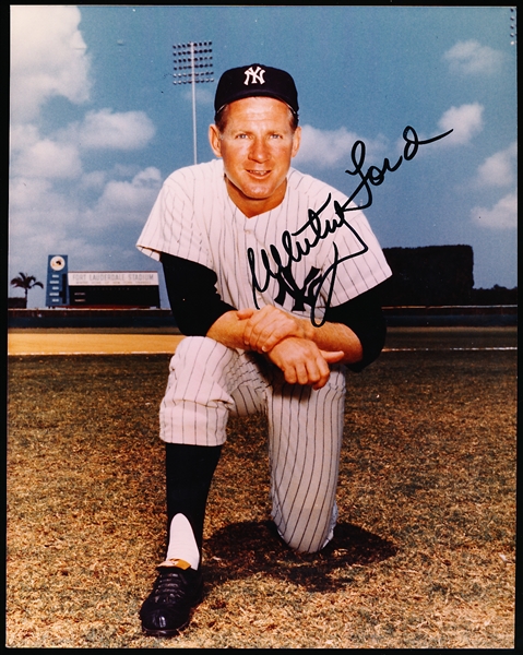 Whitey Ford Autographed New York Yankees Bsbl. Color 8” x 10” Photo