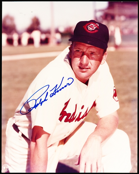 Ralph Kiner Autographed Cleveland Indians MLB Color 8” x 10” Photo