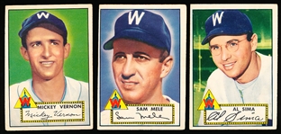1952 Topps Baseball- 3 Diff Wash. Senators