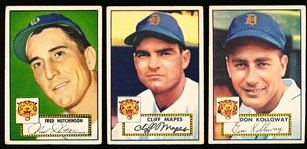 1952 Topps Baseball- 3 Diff Detroit Tigers