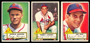 1952 Topps Baseball- 3 Diff St. Louis Cardinals
