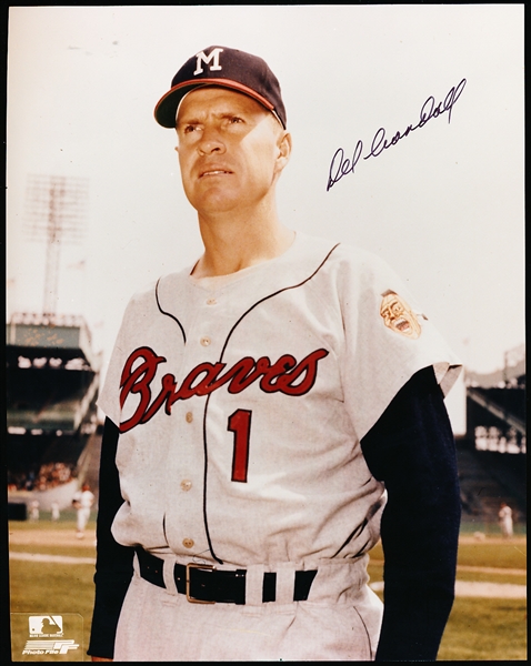 Del Crandall Autographed Milwaukee Braves MLB Color 8” x 10” Photo