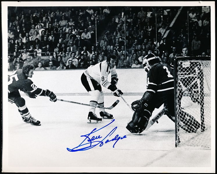 Ken Hodge Autographed Boston Bruins NHL B/W 8” x 10” Photo