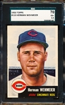 1953 Topps Baseball- #110 Herman Wehmeier, Reds- SGC 70 (Ex+ 5.5)