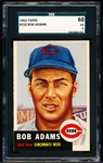 1953 Topps Baseball- #152 Bob Adams, Reds- SGC 60 (Ex 5)