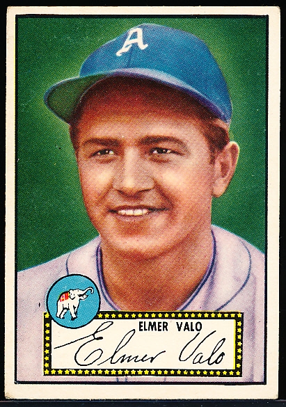1952 Topps Baseball- #34 Valo, A’s- Black Back