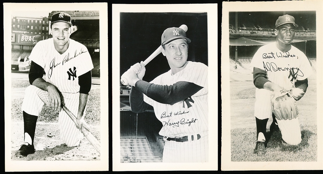 1960’s Pan-American Photo New York Yankees B/W Postcard Sized Photos- 3 Diff.