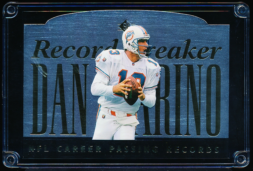 1995 Upper Deck Authenticated 3-½” x 5” #DM1 Dan Marino Ftbl. Die-Cut Record Breaker Card- #3659/10K.