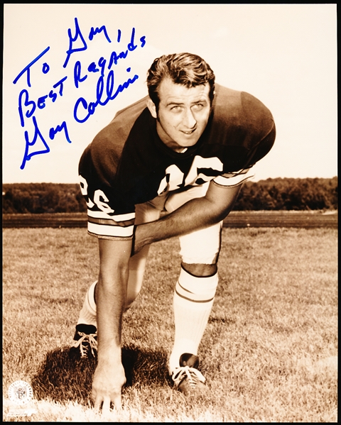 Gary Collins Autographed Cleveland Browns Ftbl. B/W 8” x 10” Photo