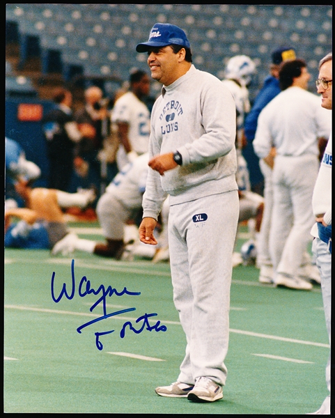 Wayne Fontes Autographed Detroit Lions Ftbl. Color 8” x 10” Photo