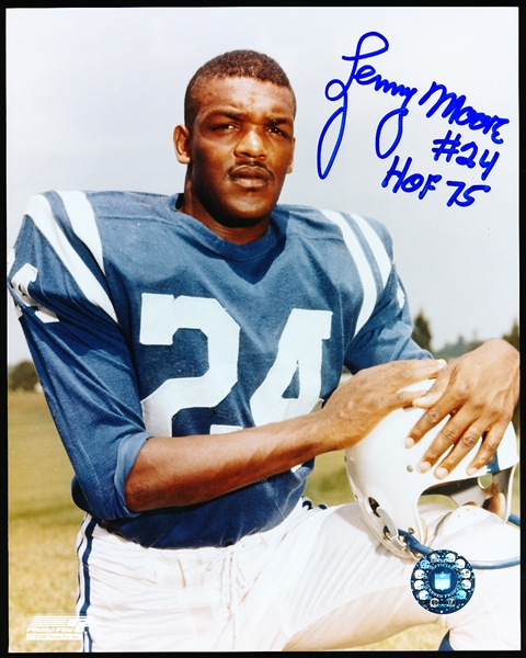 Lenny Moore Autographed Baltimore Colts Ftbl. Color 8” x 10” Photo