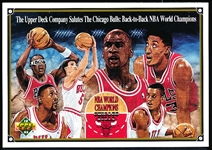 1992 Upper Deck “Chicago Bulls Back to Back Champs 3-½” x 5” Commemorative Card