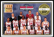 1992 Upper Deck “Chicago Bulls Back to Back Champs 3-½” x 5” Commemorative Card