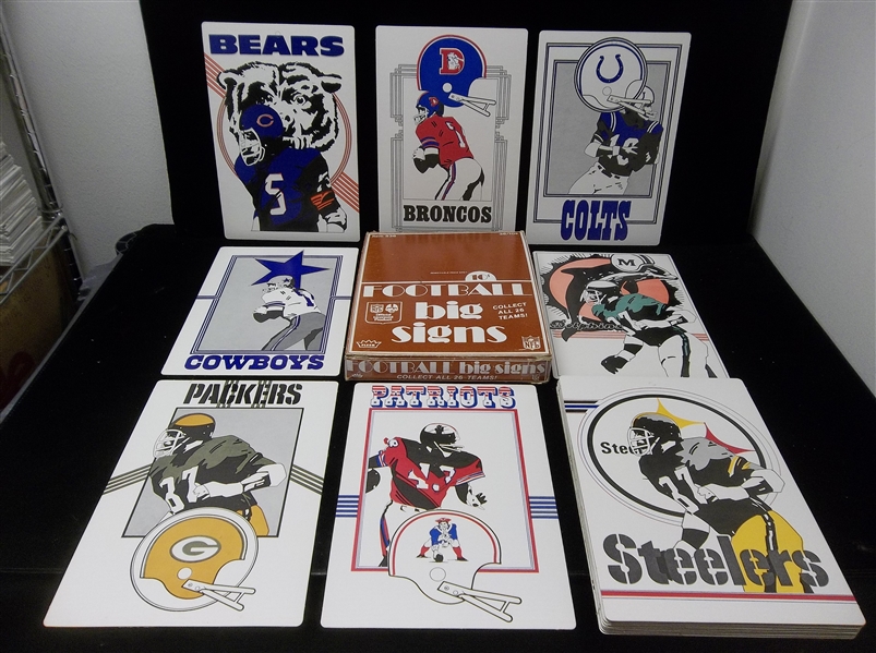 1974 Fleer “Football Big Signs” Complete Set of 26 in Original Display Box