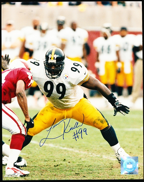 Levon Kirkland Autographed Pittsburgh Steelers Ftbl. Color 8” x 10” Photo