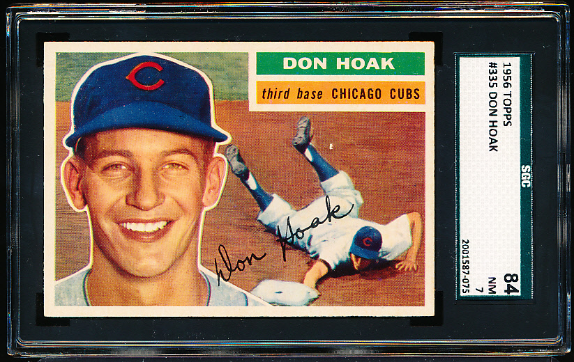 Lot Detail - 1956 Topps Baseball- #335 Don Hoak, Chicago Cubs- SGC 84 ...