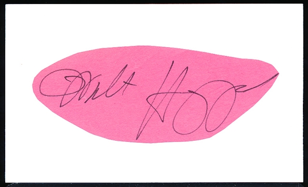 Walt Hazzard Autographed Cut Mounted to a Bskbl. Index Card