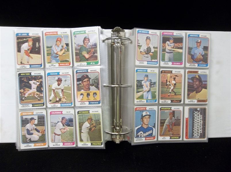 1974 Topps Baseball- Complete Set of 660 plus Traded Set and Unmarked team Checklist Cards