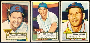 1952 Topps Bb- 3 Diff