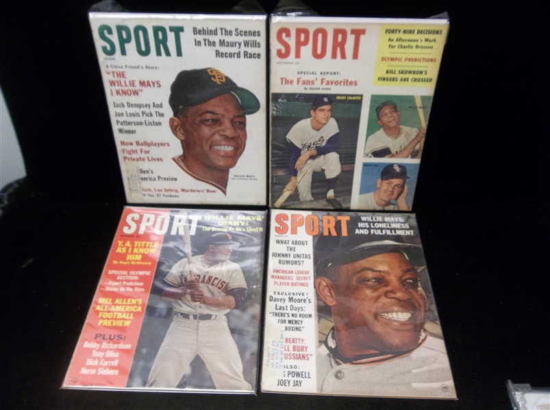 1960’s Sport Magazine- 4 Diff. Willie Mays Covers