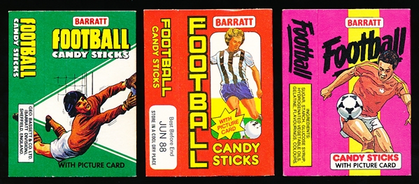 1980’s Barratt’s “Football” (Soccer) Candy Sticks Boxes- 9 Diff.