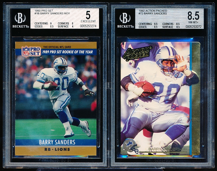 Three Beckett Graded Football Cards 