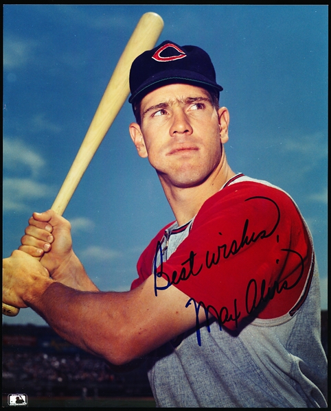 Max Alvis Autographed Cleveland Indians Bsbl. Color 8” x 10” Photo