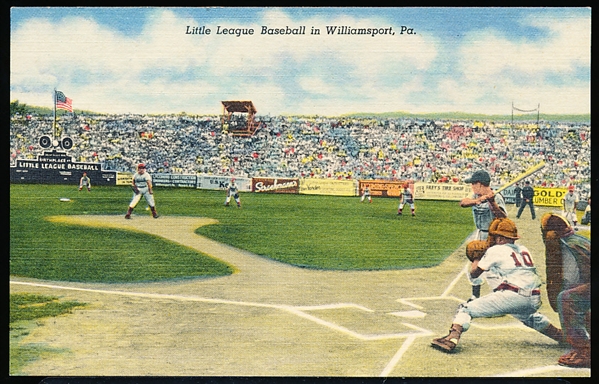 1954 Curteich “Little League Baseball in Williamsport, Pa.” Linen Postcard #4C-H461