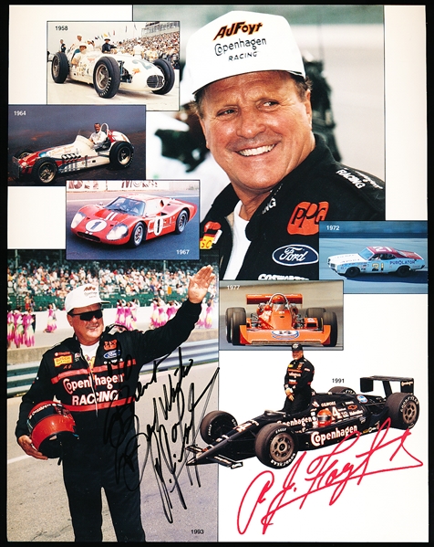 A. J. Foyt Autographed Auto Racing Copenhagen Color 8” x 10” Promo Picture