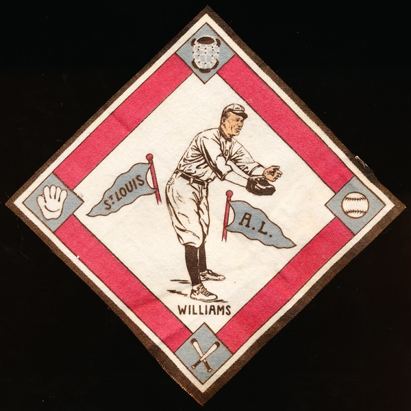 1914 B18 Baseball Blanket- Gus Williams, St. Louis AL- Red Basepaths