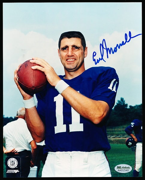 Earl Morrall Autographed New York Giants Ftbl. Color 8” x 10” Photo- SGC Certified