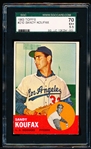 1963 Topps Baseball- #210 Sandy Koufax, Dodgers- SGC 70 (Ex+ 5.5)