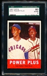 1963 Topps Baseball- #242 Power Plus- Banks/Aaron- SGC 80 (Ex/Nm 6)