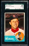 1963 Topps Baseball- #250 Stan Musial, Cardinals- SGC 80 (Ex/NM 6)