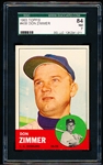 1963 Topps Baseball- #439 Don Zimmer, Dodgers- SGC 84 (NM 7)