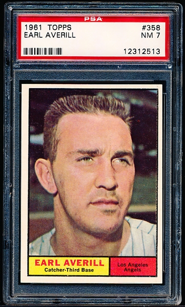 1961 Topps Baseball- #358 Earl Averill, Angels- PSA NM 7 