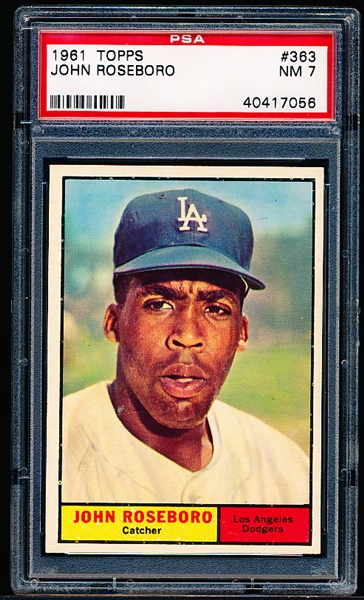 1961 Topps Baseball- #363 John Roseboro, Dodgers- PSA NM 7 