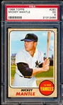 1968 Topps Baseball- #280 Mickey Mantle, Yankees- PSA Ex 5 