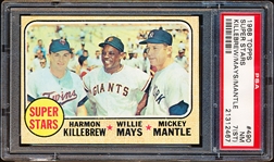 1968 Topps Baseball- #490 Super Stars- Killebrew/ Mays/ Mantle- PSA NM 7 (ST)