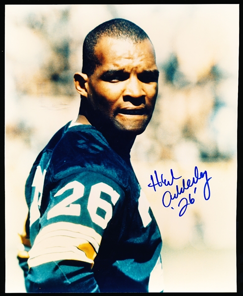 Herb Adderley Autographed Green Bay Packers Ftbl. Color 8” x 10” Game Photo