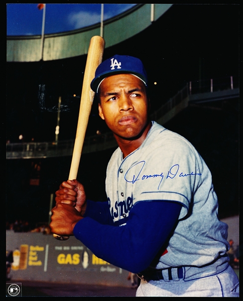 Tommy Davis Autographed Los Angeles Dodgers Bsbl. Color 8” x 10” Photo