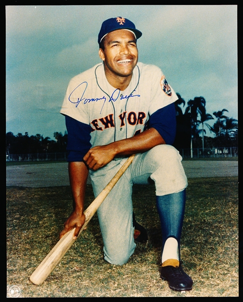Tommy Davis Autographed New York Mets Bsbl. Color 8” x 10” Photo