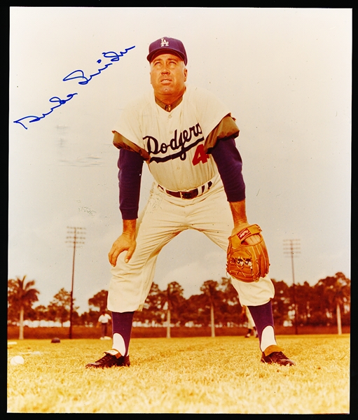 Duke Snider Autographed Los Angeles Dodgers Bsbl. Color 8” x 9 ½” Photo