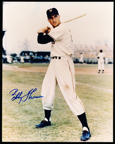 Bobby Thomson Autographed New York Giants Bsbl. Color 8” x 10” Photo