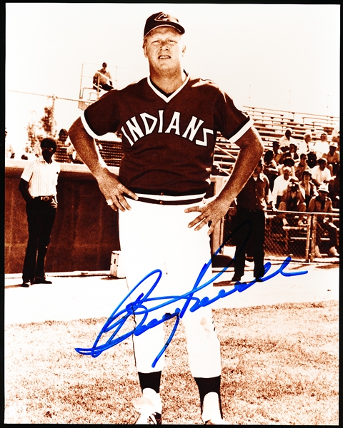 Boog Powell Autographed Cleveland Indians Bsbl. B/W 8” x 10” Photo