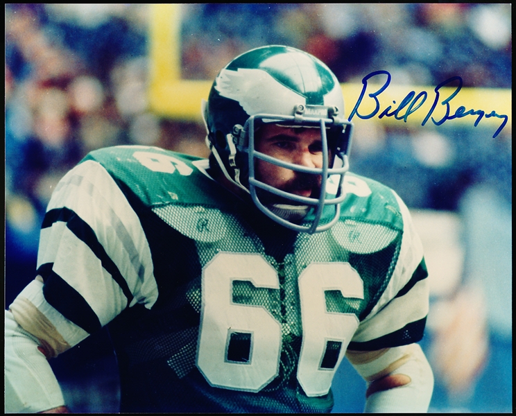 Bill Bergey Autographed Philadelphia Eagles Ftbl. Color 8” x 10” Horizontal Photo