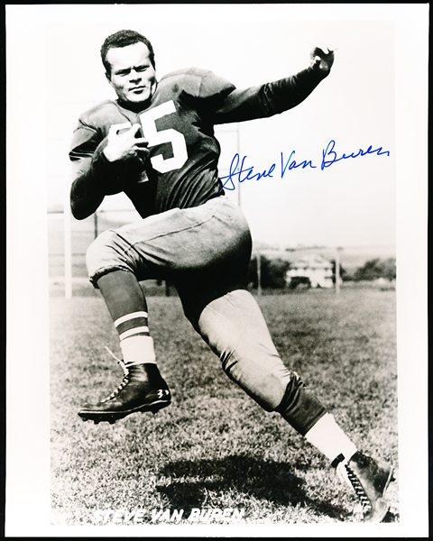 Steve Van Buren Autographed Philadelphia Eagles Ftbl. B/W 8” x 10” Photo